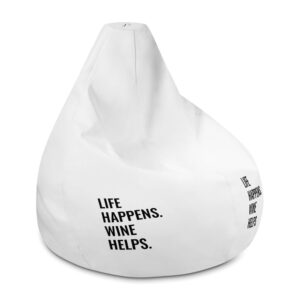 Bean Bag Chair Cover - "Life Happens. Wine Helps." | Wine maven