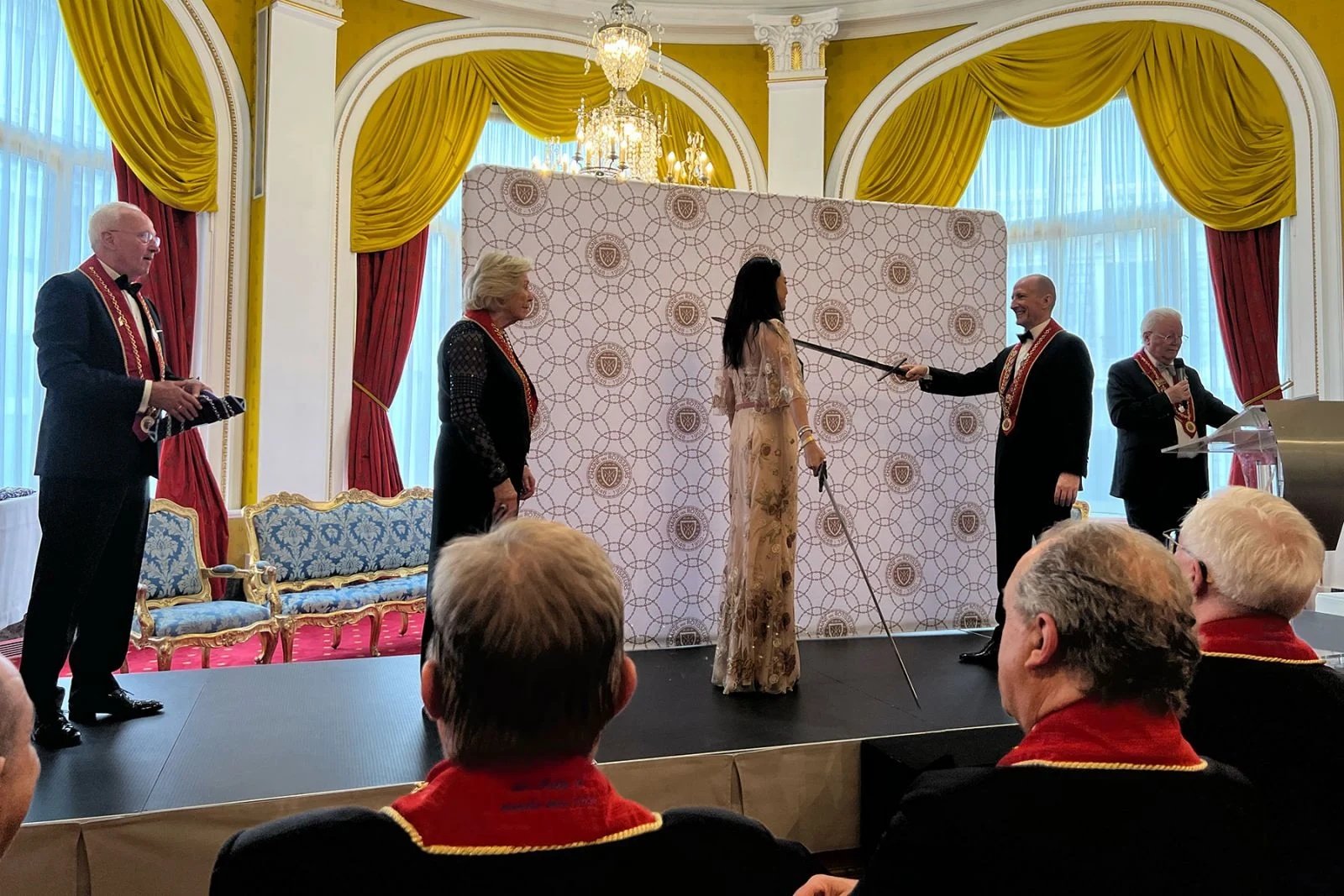 Bernice Liu is inducted into the Chaîne des Rotisseurs at a traditional ceremony in Nice, France (Photo: Handout)